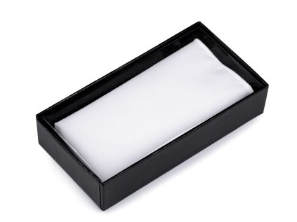 Bavlněný kapesníček do saka v krabičce (Varianta bílá, Balení 1 ks)