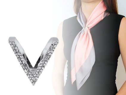 Spona / průvlek na šátek s broušenými kamínky (Varianta crystal platina, Balení 1 ks)