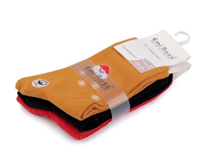 Vánoční dámské bavlněné ponožky Emi Ross (Varianta 5 (vel. 35-39) mix, Balení 3 pár)