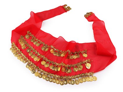 Shakira šátek penízkový monofilový 23x140 cm (Varianta 2 černá zlatá, Balení 1 ks)