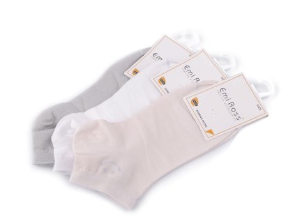 Dámské bavlněné ponožky kotníkové Emi Ross (Varianta 2 (35-38) mix náhodných barev smajlík, Balení 3 pár)