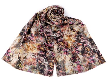 Šátek / šála abstraktní, hřejivá 70x185 cm (Varianta 2 růžová střední, Balení 1 ks)