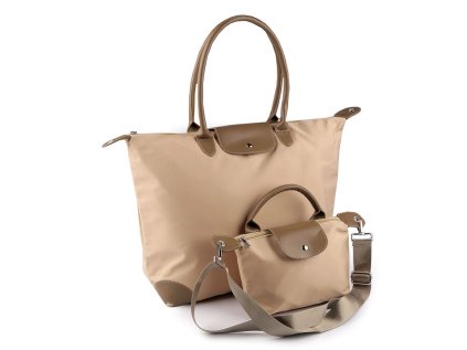 Cestovní taška s kabelkou 2v1 50x36 cm (Varianta 1 béžová, Balení 1 sada)