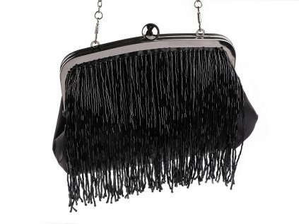 Kabelka - psaníčko saténové s rokajlem (Varianta 1 šedá stříbrná, Balení 1 ks)