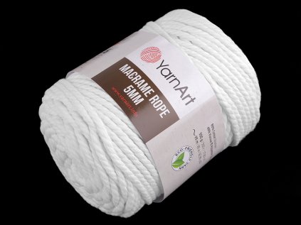 Pletací příze Macrame Rope Ø5 mm 500 g rozčesávací (Varianta 2 (752) krémová nejsvět., Balení 1 ks)