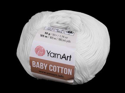 Pletací příze Baby Cotton 50 g (Varianta 1 (400) bílá, Balení 1 ks)