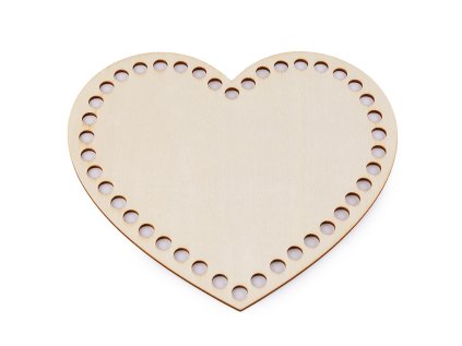 Dno na pletení / výrobu košíků srdce 15x17 cm (Varianta přírodní sv., Balení 1 ks)