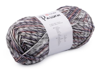 Pletací příze Passion 100 g (Varianta 1 (1246) růžová střední, Balení 1 ks)