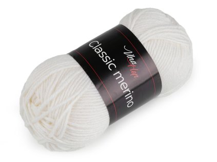 Pletací příze Classic Merino 50 g (Varianta 1 (6002) krémová nejsvět., Balení 1 ks)