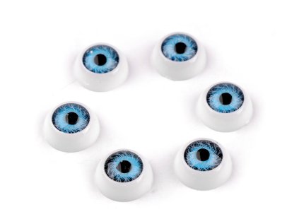 Plastové oči k nalepení Ø12 mm (Varianta 1 modrá, Balení 6 ks)