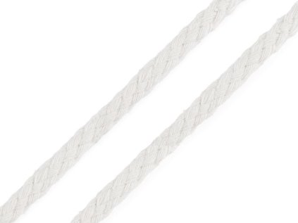Bavlněná šňůra Ø5 mm splétaná (Varianta 1 bílá, Balení 1 m)