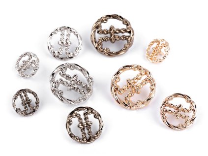 Kovový knoflík velikost 24"; 32"; 38" (Varianta 1 (24") nikl, Balení 5 ks)