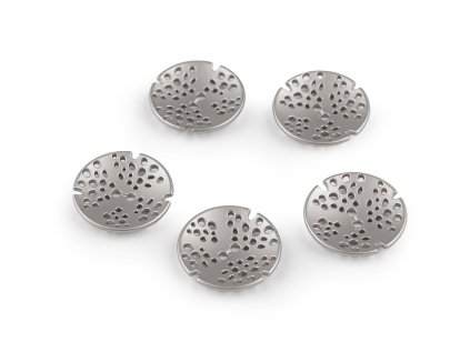 Kovový knoflík designový velikost 32", 48" (Varianta 1 (32") nikl, Balení 5 ks)