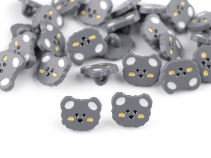 Knoflík dětský velikost 24" medvídek (Varianta 4 šedá, Balení 25 ks)