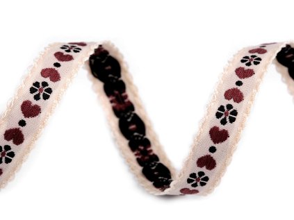 Vzorovka srdce šíře 15 mm (Varianta 1 (10mm) bílá, Balení 1 m)