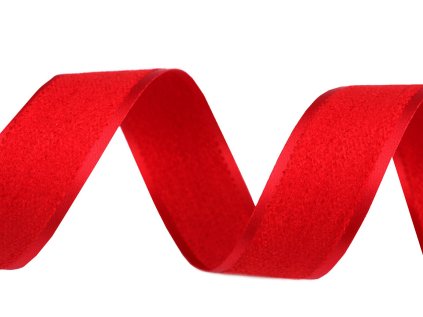 Žinylková stuha / prýmek oboustranný šíře 25 mm (Varianta červená, Balení 45 m)