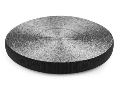 Pruženka s rypsovým vzorem a lurexovým okrajem šíře 25 mm (Varianta 2 černá zlatá, Balení 43.2 m)