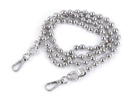Řetízek kuličkový na kabelky s karabinou délka 120 cm (Varianta 1 nikl, Balení 1 ks)