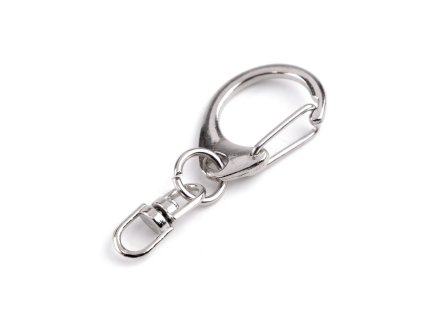 Kovová karabinka otočná 17x40 mm (Varianta 1 nikl, Balení 5 ks)