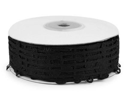 Prýmek vysekávaný / stuha noty šíře 30 mm (Varianta černá, Balení 18 m)