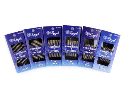 Jehly ruční, zlatá ucha - Embroidery (Varianta 3 (7) Embrodiery nikl, Balení 1 karta)