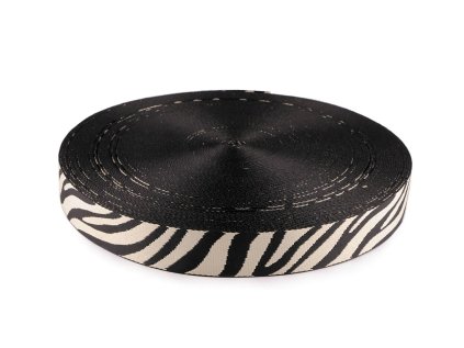 Hladký oboustranný popruh šíře 38 mm (Varianta 1 béžová světlá černá, Balení 1 m)