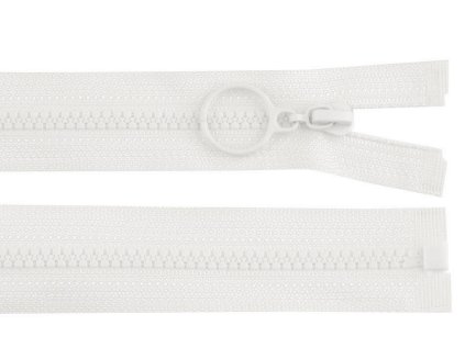 Kostěný zip No 3 délka 70 cm s kroužkem (Varianta 101 bílá, Balení 1 ks)