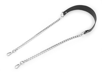 Ucho na kabelku s řetízkem a karabinami šíře 4 cm (Varianta 1 černá nikl, Balení 1 ks)