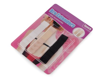 Prodloužení obvodu podprsenky - jednořadé, dvouřadé, sada 3 ks (Varianta 1 (20 mm) mix, Balení 1 karta)