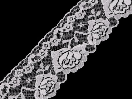 Silonová krajka šíře 70 mm (Varianta 1 bílá, Balení 25.2 m)