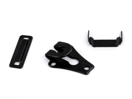 Kalhotový háček / zapínání, trojdílný (Varianta 2 černý lak, Balení 4 ks)