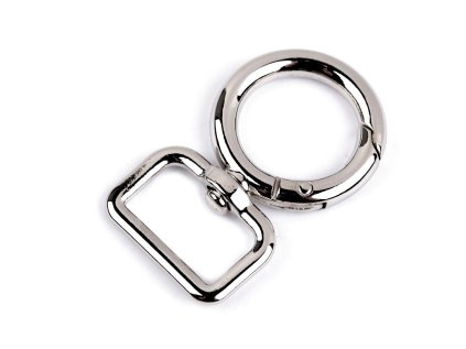 Kovová karabina otočná, průvlek 19 mm (Varianta 1 nikl, Balení 1 ks)