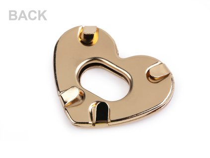 Sada zapínání na kabelku srdce 32x26 mm (Varianta 2 růžové zlato, Balení 1 sada)