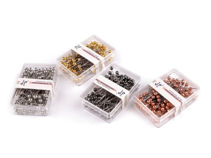 Ozdobné špendlíky nerezové délka 38 mm (Varianta 1 nikl, Balení 4 krab.)