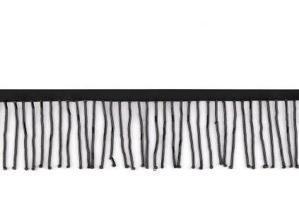 Třásně / prýmek ze sekaného rokajlu šíře 50 mm (Varianta černá, Balení 9 m)