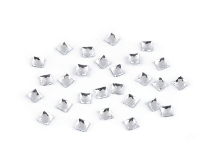 Nažehlovací kamínky hotfix čtvereček celoplošné broušení 4x4 mm (Varianta crystal, Balení 2 g)