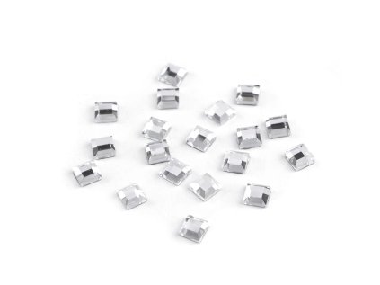 Nažehlovací kamínky hotfix čtvereček rovné broušení 4x4 mm (Varianta crystal, Balení 2 g)
