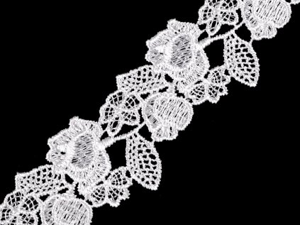 Vzdušná krajka / vsadka šíře 45 mm (Varianta bílá sněhová, Balení 13.5 m)