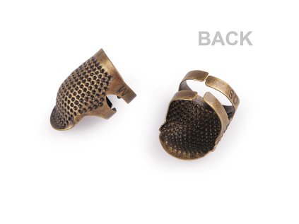 Náprstek kovový, nastavitelná velikost (Varianta staromosaz, Balení 2 ks)