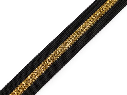 Popruh polypropylenový oboustranný s lurexem šíře 25 mm (Varianta 1 modrá tmavá stříbrná, Balení 1 m)