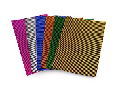 Barevný metalický vlnitý papír / lepenka mix barev (Varianta mix, Balení 1 sáček)