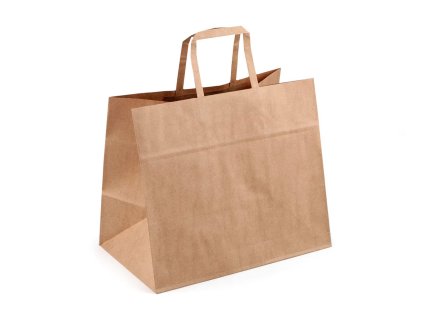 Papírová taška se širokým dnem 32x27 cm (Varianta hnědá přírodní, Balení 25 ks)