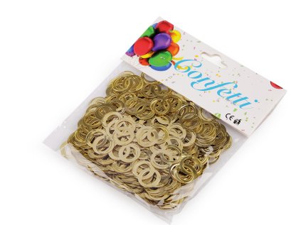 Konfety prstýnky - na párty, svatbu, oslavu (Varianta 1 zlatá sv., Balení 1 sáček)