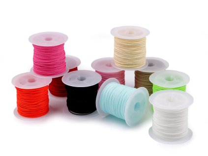 Šnůrka PES kroucená Ø1 mm voskovaná (Varianta 1 Off White, Balení 1 ks)