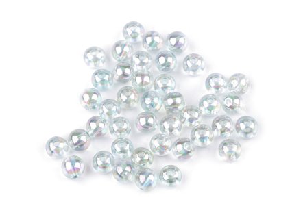 Plastové korálky duhové Ø8 mm (Varianta 1 (205) transparent, Balení 10 g)
