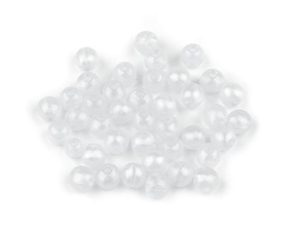 Plastové korálky perleťový AB frost efekt Ø10 mm (Varianta 1 bílá AB, Balení 20 g)