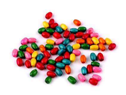 Dřevěné korálky oliva 5x8 mm (Varianta 1 mix, Balení 20 g)