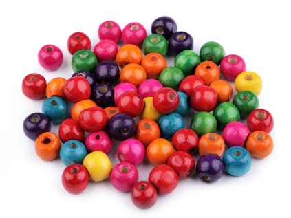 Dřevěné korálky Ø10 mm (Varianta mix, Balení 25 g)