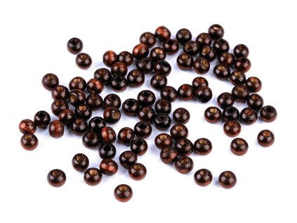 Dřevěné korálky Ø5-6 mm (Varianta 1 přírodní sv., Balení 10 g)