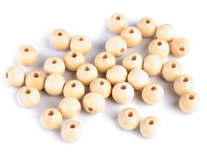 Dřevěné korálky Ø10 mm (Varianta 1 přírodní sv., Balení 20 g)